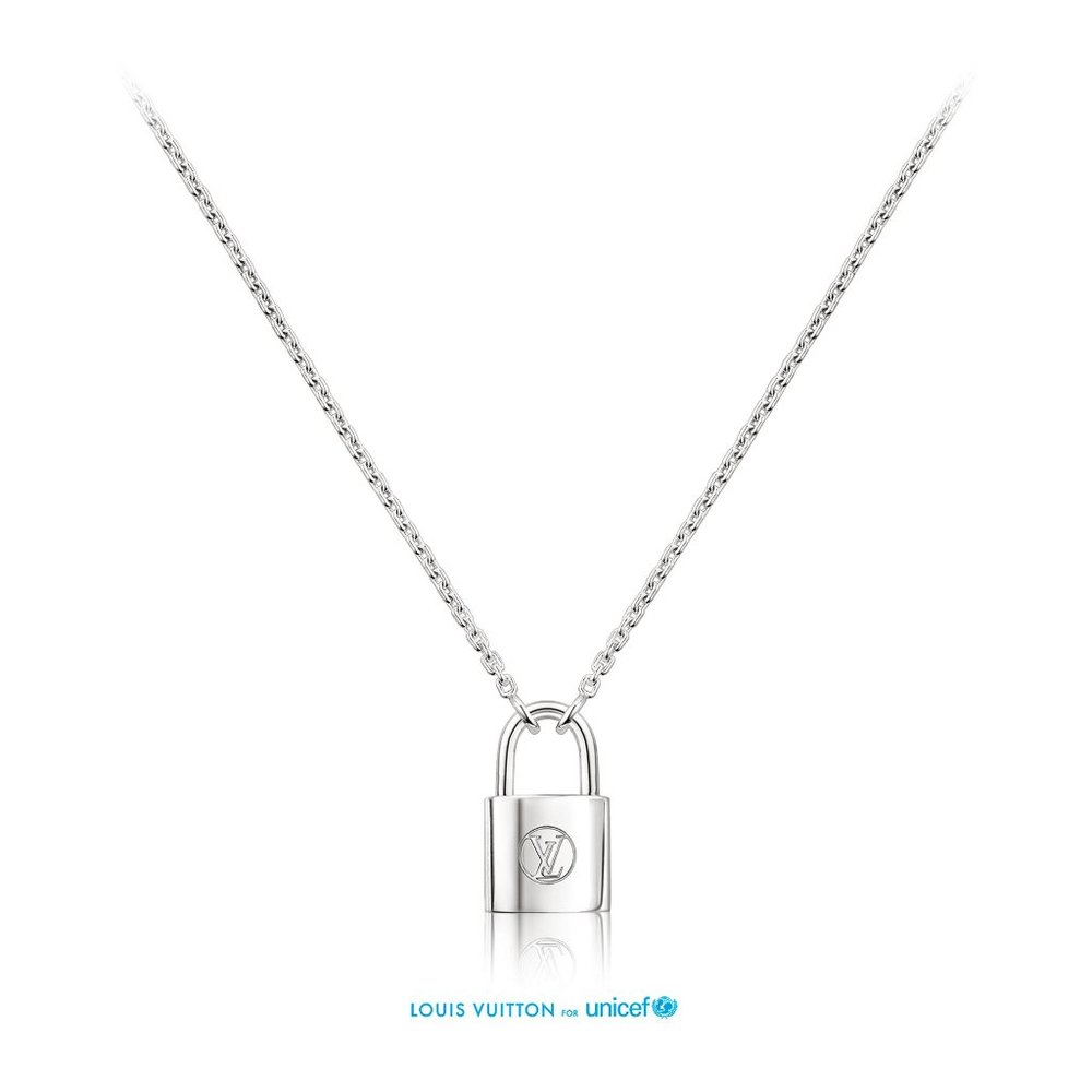 Louis Vuitton Silver Lock Pendant Necklace